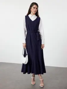 Trendyol Striped Fit & Flare Midi Dress