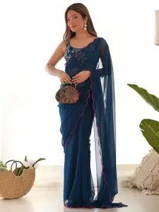 Saree mall Embroidered Poly Georgette Sarees