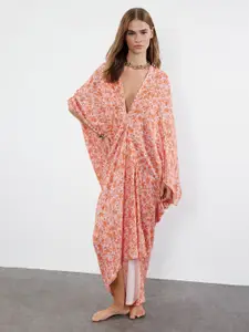 Trendyol Floral Print Kimono Sleeve Kaftan Dress
