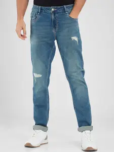 SPYKAR Men Skinny Fit Low-Rise Mildly Distressed Light Fade Stretchable Jeans