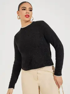 Styli Women Contrast Tipping Regular Fit Sweater