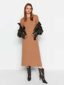 Trendyol Round Neck Bell Sleeve A-Line Midi Dress