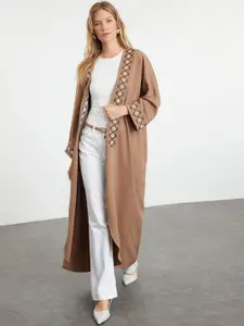 Trendyol Embroidered Open Front Longline Shrug