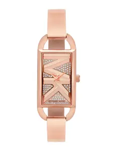 Michael Kors Women Empire Embellished Dial & Stainless Steel Straps Analogue Watch MK4858I