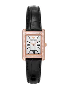 Emporio Armani Women Leather Straps Analogue Watch AR11624I-Black