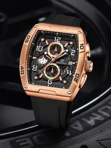 Naviforce Men Brass Dial & Straps Analogue Chronograph Watch NF8052 RGCEB