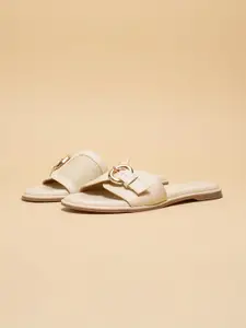 ERIDANI Women Open Toe Flats with Buckles