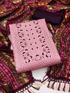 Ishin Floral Embroidered Pure Silk Unstitched Dress Material