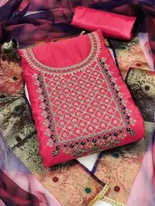 Ishin Floral Embroidered Unstitched Dress Material