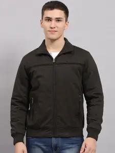 Monte Carlo Men Solid Mock Collar Bomber Jacket