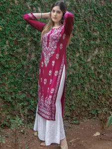 Anni Designer Floral Embroidered Regular Straight Kurta