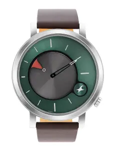 Fastrack Women Brass Dial & Leather Wrap Around Straps Analogue Watch 3287SL06