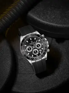 Naviforce Men Brass Embellished Dial & Straps Analogue Chronograph Watch NF8054 SBB