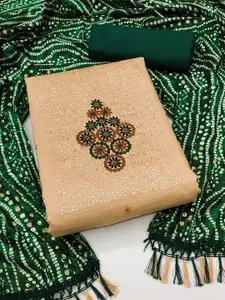 Ishin Ethnic Motifs Embroidered Sequinned Unstitched Dress Material