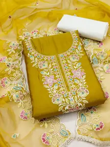 ASISA Floral Embroidered Thread Work Unstitched Dress Material