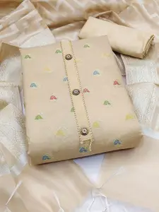 Ishin Ethnic Motifs Woven Design Gotta Patti Unstitched Dress Material