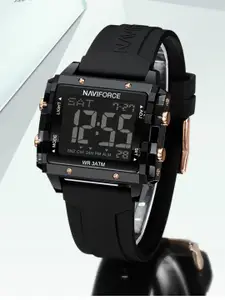 Naviforce Women Brass Embellished Dial & Straps Analogue and Digital Watch NF7101 BB