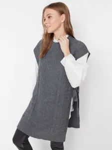 Trendyol Women Cable Knit Longline Pullover