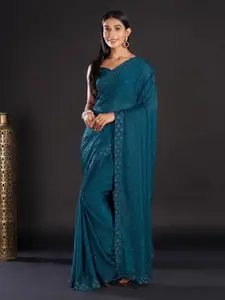 KALINI Embellished Beads and Stones Satin Saree