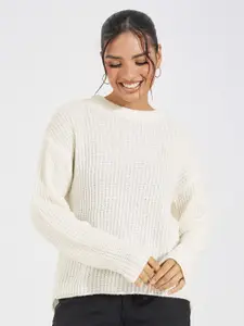 Styli Women Fancy Yarn Regular Length Boxy Fit Sweater
