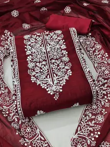 Ishin Ethnic Motifs Embroidered Thread Work Unstitched Dress Material
