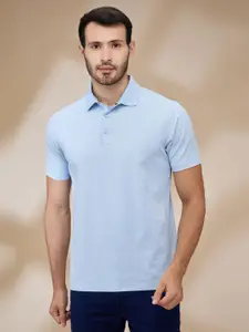 Park Avenue Men Abstract Printed Polo Collar Cotton Slim Fit T-shirt