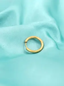 KRENOZ Men Gold-Plated Stainless Steel Circular Hoop Earring