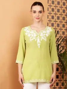 KALINI Ethnic Motifs Embroidered Thread Work Thread Work Kurti