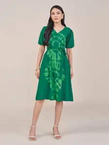 AND Floral Print Fit & Flare Dress