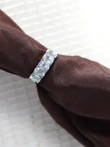 Exotic India Oval Cut Faceted Blue Topaz Sterling Silver Ring