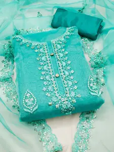 Ishin Ethnic Motifs Embroidered Zari Unstitched Dress Material