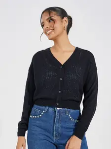 Styli Women Textured Detail Short Length Regular Fit Sweater