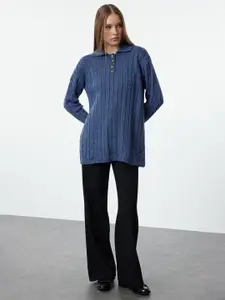 Trendyol Women Striped Longline Pullover