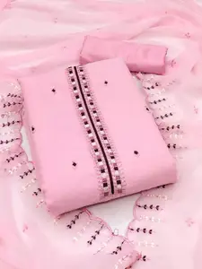 Ishin Floral Embroidered Silk Georgette Unstitched Dress Material