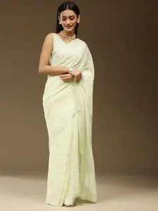 KALINI Embellished Sequinned Striped Saree