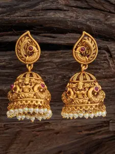 Kushal's Fashion Jewellery Beaded Dome Shaped Antique Jhumkas