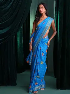 Indethnic Zari Woven Bandhani Saree