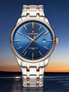 Naviforce Men Brass Dial & Stainless Steel Straps Analogue Watch NF9230 SBERG