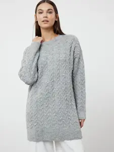 Trendyol Women Longline Pullover with Embellished Detail