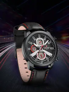 Naviforce Men Brass Dial & Leather Straps Analogue Chronograph Watch NF9211L BBB