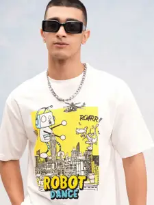 HIGHLANDER Men Graphic Printed Round Neck Cotton Relaxed Fit T-shirt