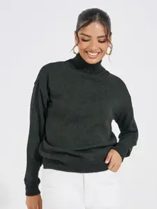 Styli Women Turtle Neck Long Length Regular Fit Sweater