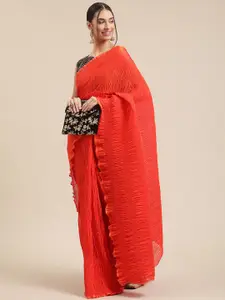 KALINI Embossed Striped Daily Wear Saree