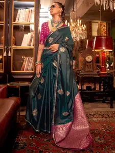 Mitera Woven Design Satin Banarasi Saree With Zari