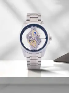 French Connection Men Embellished & Stainless Steel Bracelet Style Analogue Watch- FCK1SM