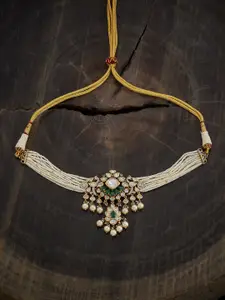 Kushal's Fashion Jewellery Kundan Studded Layered Necklace