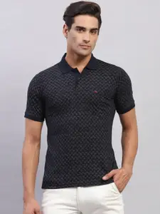 Monte Carlo Men Abstract Printed Polo Collar Cotton T-shirt