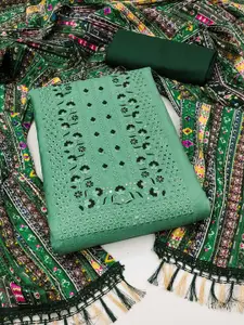 Ishin Floral Embroidered Pure Silk Unstitched Dress Material