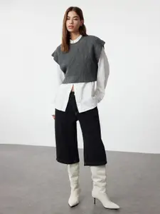 Trendyol Women Striped Crop Pullover