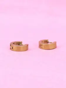 KRENOZ Men's Gold Plated Circular Hoop Earrings